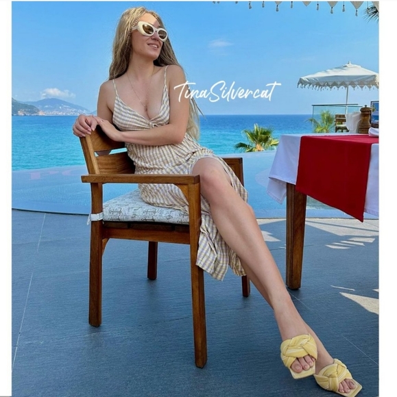 NWT Zara gingham wrap sexy midi dress sundress Medium Easter M 6 8 - Picture 13 of 14